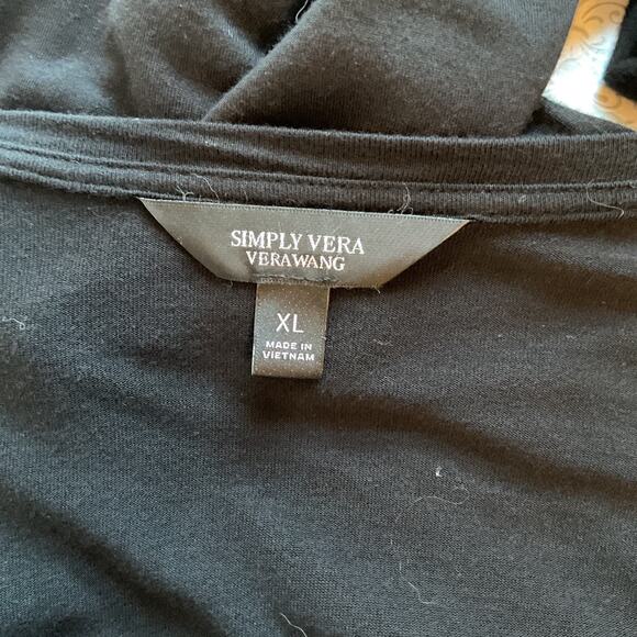 Simply Vera Black Lightweight Semi Sheer Longsleeve W/ Princess Seams Top XL - Picture 4 of 7